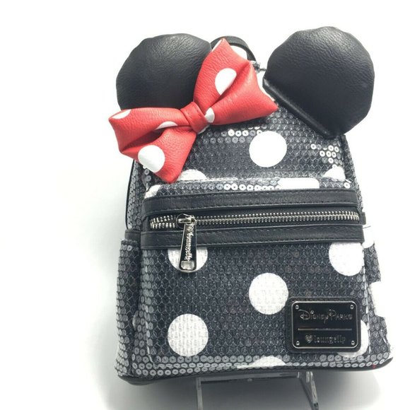 Disney & Loungefly Minnie Mouse Sequined Dot Mini Backpack FACTORY SEALED main image 5
